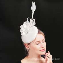 Feather flower cloth Fascinators For Bride Wedding With Hair Clip